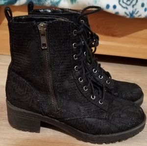 Black Lacey Combat Boots Fergalicious by Fergie